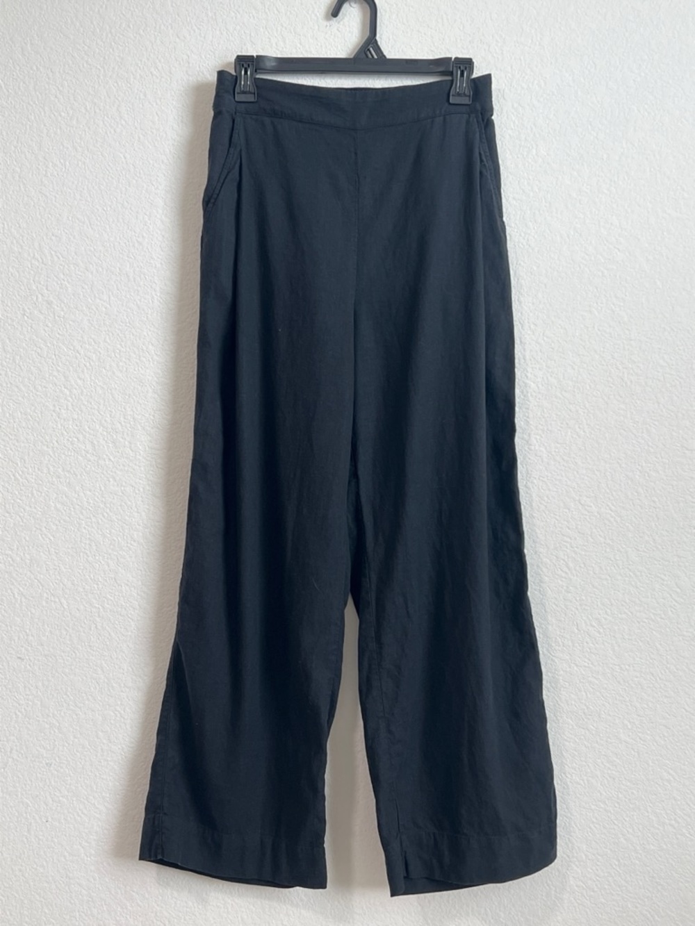 Madewell Linen Black Wide-Leg Pants Trousers Size 2 Minimalist